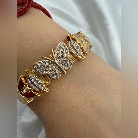 Popular charms Gold Butterfly flowers floral Bracelet - Picture 4 of 11